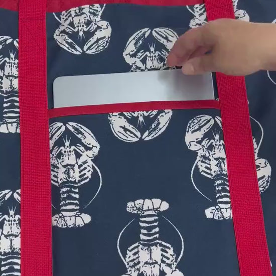Lobster Print Oversized Beach Tote
