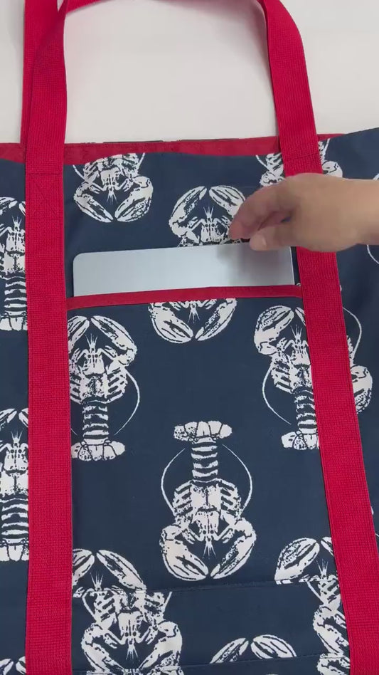 Lobster Print Oversized Beach Tote